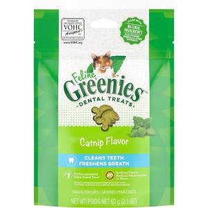 imageGreenies Feline Adult Natural Dental Care Cat Treats Catnip Flavor 21 oz Pouch21 Ounce Pack of 1