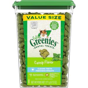 imageGreenies Feline Adult Natural Dental Care Cat Treats Catnip Flavor 21 oz Pouch975 Ounce Pack of 1
