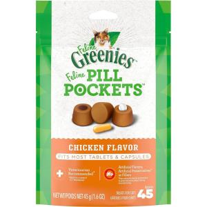 imageGreenies Feline Pill Pockets for Cats Natural Soft Cat Treats Catnip Flavor 16 oz Pouch 45 TreatsChicken
