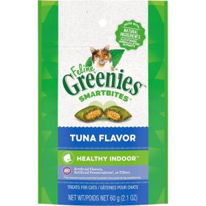 imageGreenies Feline Smartbites Healthy Indoor Natural Treats for Cats Tuna Flavor 21 oz PouchTuna