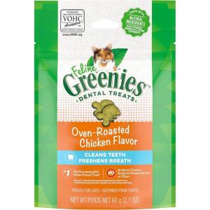 imageFELINE GREENIES Dental Treats Salmon Flavor Mega size 46 ozChicken