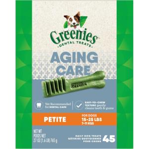 imageGreenies Aging Care Regular Natural Dental CareDog Treats 27 oz Pack 27 TreatsAging Care