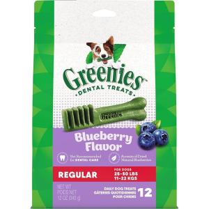 imageGreenies Aging Care Regular Natural Dental CareDog Treats 27 oz Pack 27 TreatsBlueberry