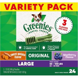 imageGreenies Large Natural Dental Care Dog Treats Blueberry Flavor 12 oz Pouch 8 TreatsOriginal  Blueberry   Sweet Potato VP