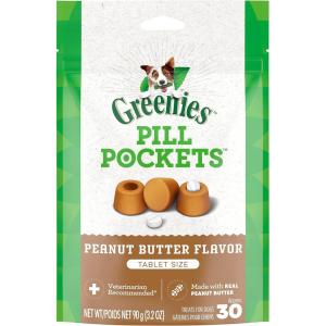 imageGreenies Pill Pockets Small Size Soft Dog Treats for Tablets with Real Peanut Butter Made with Natural Ingredients Plus Minerals ampamp Trace Nutrients 32 oz 30 Count Pack of 1Peanut Butter