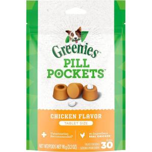 imageGreenies Pill Pockets Small Size Soft Dog Treats for Tablets with Real Peanut Butter Made with Natural Ingredients Plus Minerals ampamp Trace Nutrients 32 oz 30 Count Pack of 1Chicken