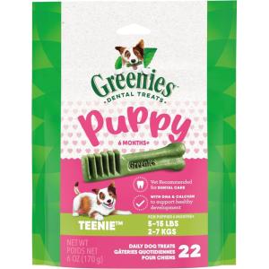 imageGreenies Puppy Teenie Size Natural Dental Dog Treats 12 oz Pouch 43 TreatsOriginal