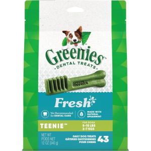 imageGreenies Teenie Natural Dog Dental Care Chews Oral Health Dog Treats 3Flavor Variety Pack 3 12 oz Pouches 129 Total TreatsMint