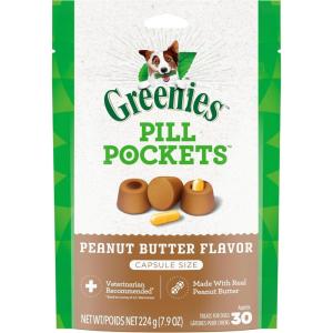 imageGreenies Pill Pockets Large Size Soft Dog Treats for Capsules with Real Peanut Butter Made with Natural Ingredients Plus Minerals ampamp Trace Nutrients 79 oz 30 Count Pack of 1