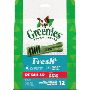 imageGreenies Regular Natural Dental Care Dog Treats Blueberry Flavor 12 oz Pouch 12 TreatsMint