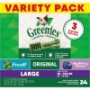 imageGreenies Large Dental Dog Treats Sweet Potato Flavor 36 oz Pack 24 TreatsOriginal  Blueberry   Mint Variety Pack