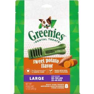 imageGreenies Large Dental Dog Treats Sweet Potato Flavor 36 oz Pack 24 TreatsSweet Potato