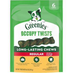 image:imageGreenies Occupy Twists Natural Dog Treats Regular Breed Size Chicken Flavor 172 oz Pack 12 CountChicken