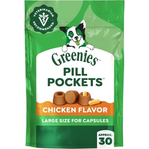 image:imageGreenies Pill Pockets for Dogs Large Size Dog Treat Pouch for Capsule Medication Variety Pack 79 oz PouchChicken