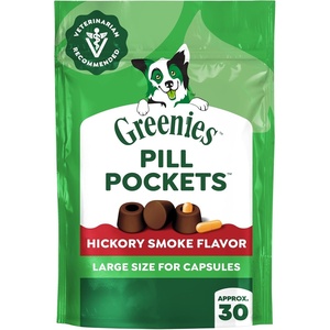 image:imageGreenies Pill Pockets for Dogs Large Size Dog Treat Pouch for Capsule Medication Variety Pack 79 oz PouchHickory